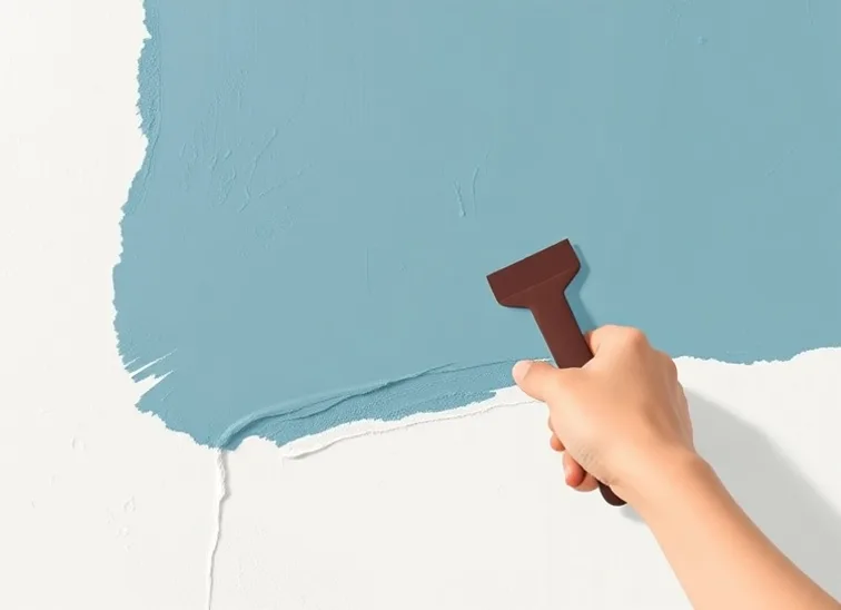 Application d'un enduit décoratif à la lisseuse sur un mur